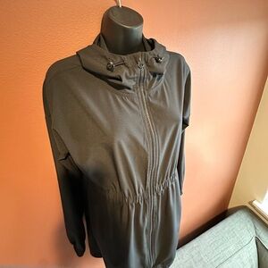 Zella Black Hooded Zip-Front Jacket